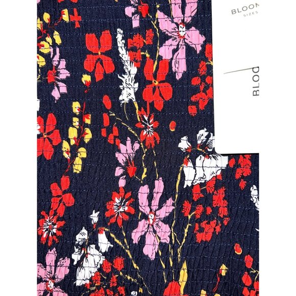 NEW Bloomchic Womens Dress Mock Neck Dark Blue Colorful Floral Size 12 - Picture 3 of 3